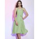 Charming Straps Sleeveless Pleats Applique Short Chiffon Bridesmaid Dresses