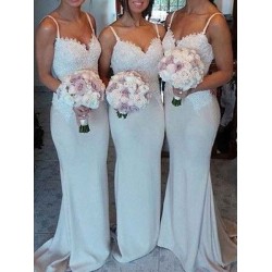 Gorgeous Sweetheart Sleeveless Spandex Lace Bridesmaid Dresses
