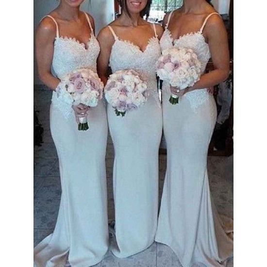 Gorgeous Sweetheart Sleeveless Spandex Lace Bridesmaid Dresses