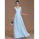 V-Neck Elegant Sleeveless Ruched Chiffon Bridesmaid Dresses
