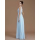 V-Neck Elegant Sleeveless Ruched Chiffon Bridesmaid Dresses