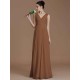 V-Neck Elegant Sleeveless Ruched Chiffon Bridesmaid Dresses