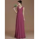 V-Neck Elegant Sleeveless Ruched Chiffon Bridesmaid Dresses