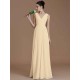 V-Neck Elegant Sleeveless Ruched Chiffon Bridesmaid Dresses
