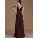 V-Neck Elegant Sleeveless Ruched Chiffon Bridesmaid Dresses