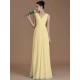 V-Neck Elegant Sleeveless Ruched Chiffon Bridesmaid Dresses