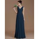 V-Neck Elegant Sleeveless Ruched Chiffon Bridesmaid Dresses