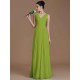 V-Neck Elegant Sleeveless Ruched Chiffon Bridesmaid Dresses