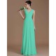 V-Neck Elegant Sleeveless Ruched Chiffon Bridesmaid Dresses