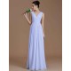 V-Neck Elegant Sleeveless Ruched Chiffon Bridesmaid Dresses