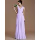 V-Neck Elegant Sleeveless Ruched Chiffon Bridesmaid Dresses