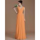 V-Neck Elegant Sleeveless Ruched Chiffon Bridesmaid Dresses