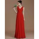 V-Neck Elegant Sleeveless Ruched Chiffon Bridesmaid Dresses
