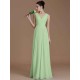 V-Neck Elegant Sleeveless Ruched Chiffon Bridesmaid Dresses
