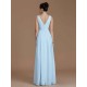 V-Neck Elegant Sleeveless Ruched Chiffon Bridesmaid Dresses