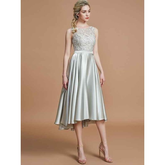 Modern Bateau Sleeveless Ruffles Asymmetrical Bridesmaid Dresses