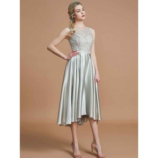 Modern Bateau Sleeveless Ruffles Asymmetrical Bridesmaid Dresses