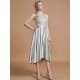 Modern Bateau Sleeveless Ruffles Asymmetrical Bridesmaid Dresses
