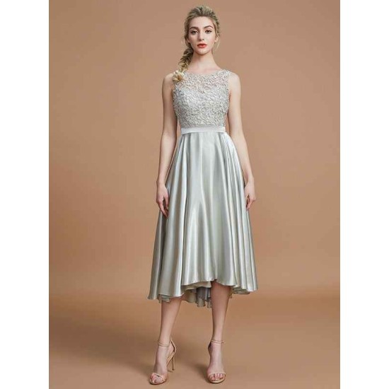 Modern Bateau Sleeveless Ruffles Asymmetrical Bridesmaid Dresses