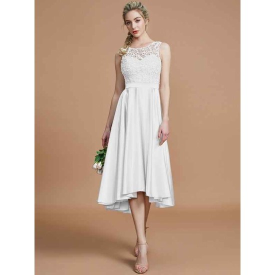Modern Bateau Sleeveless Ruffles Asymmetrical Bridesmaid Dresses