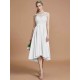 Modern Bateau Sleeveless Ruffles Asymmetrical Bridesmaid Dresses