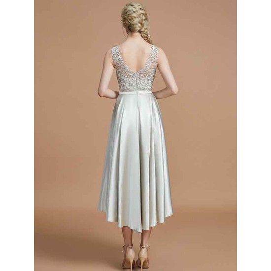 Modern Bateau Sleeveless Ruffles Asymmetrical Bridesmaid Dresses