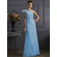 Classy Sleeveless One Shoulders Pleats Long Bridesmaid Dresses
