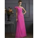 Classy Sleeveless One Shoulders Pleats Long Bridesmaid Dresses