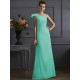 Classy Sleeveless One Shoulders Pleats Long Bridesmaid Dresses