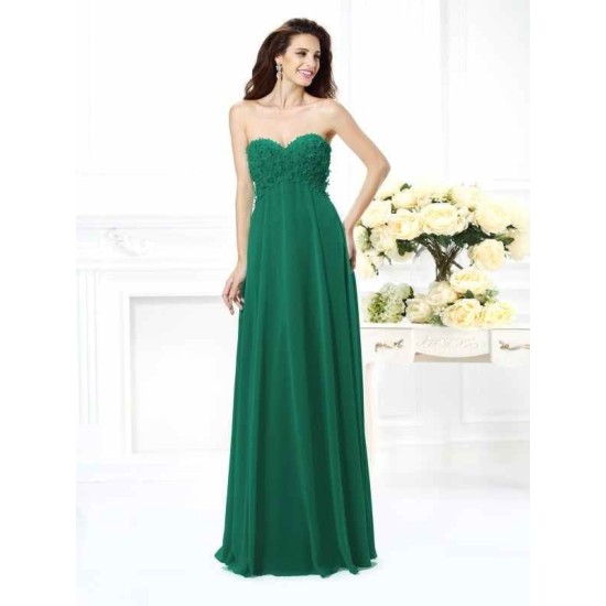 Gorgeous Sweetheart Sleeveless Long Chiffon Bridesmaid Dresses