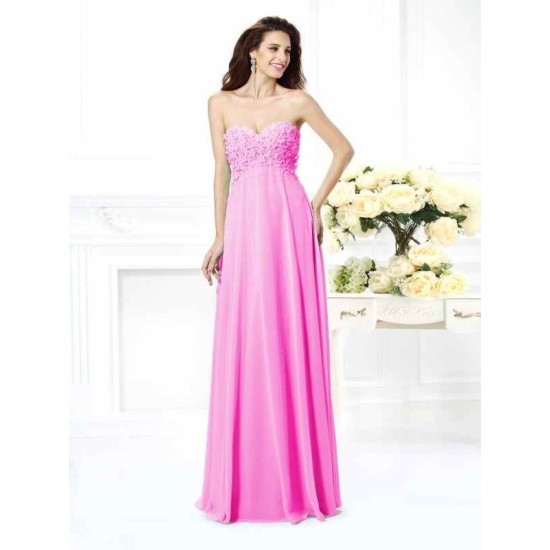 Gorgeous Sweetheart Sleeveless Long Chiffon Bridesmaid Dresses