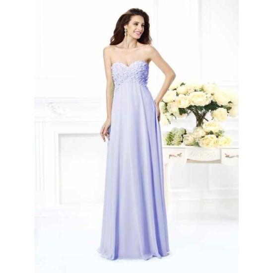 Gorgeous Sweetheart Sleeveless Long Chiffon Bridesmaid Dresses