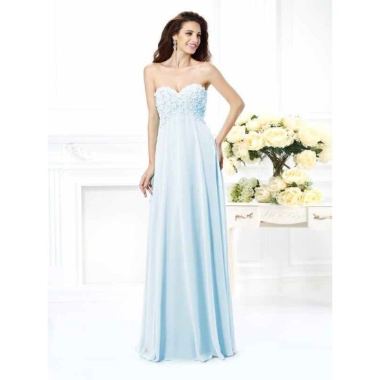 Gorgeous Sweetheart Sleeveless Long Chiffon Bridesmaid Dresses