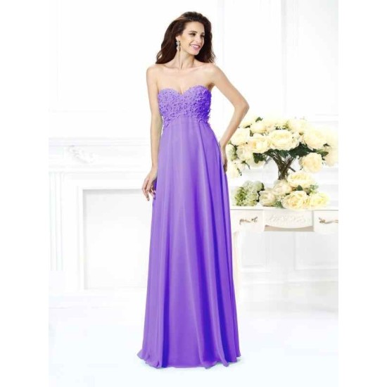Gorgeous Sweetheart Sleeveless Long Chiffon Bridesmaid Dresses