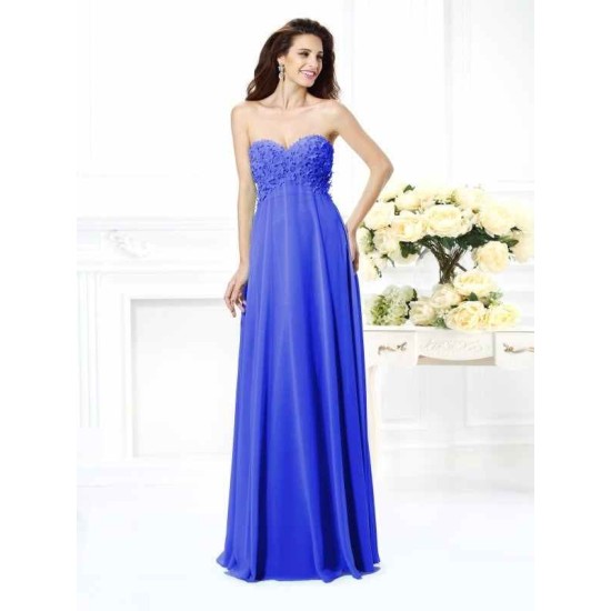 Gorgeous Sweetheart Sleeveless Long Chiffon Bridesmaid Dresses