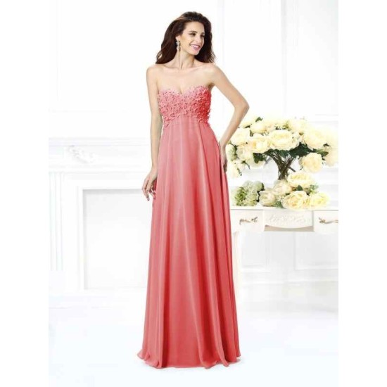 Gorgeous Sweetheart Sleeveless Long Chiffon Bridesmaid Dresses