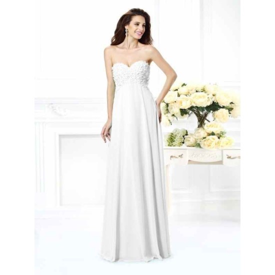Gorgeous Sweetheart Sleeveless Long Chiffon Bridesmaid Dresses