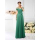 Charming Spaghetti Straps Pleats Sleeveless Long Chiffon Bridesmaid Dresses