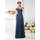 Charming Spaghetti Straps Pleats Sleeveless Long Chiffon Bridesmaid Dresses