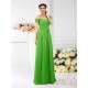 Charming Spaghetti Straps Pleats Sleeveless Long Chiffon Bridesmaid Dresses