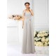 Charming Spaghetti Straps Pleats Sleeveless Long Chiffon Bridesmaid Dresses