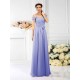 Charming Spaghetti Straps Pleats Sleeveless Long Chiffon Bridesmaid Dresses