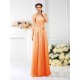Charming Spaghetti Straps Pleats Sleeveless Long Chiffon Bridesmaid Dresses