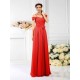 Charming Spaghetti Straps Pleats Sleeveless Long Chiffon Bridesmaid Dresses