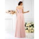 Charming Spaghetti Straps Pleats Sleeveless Long Chiffon Bridesmaid Dresses