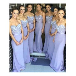 Gorgeous Sweetheart Sleeveless Hand-Made Flower Bridesmaid Dresses