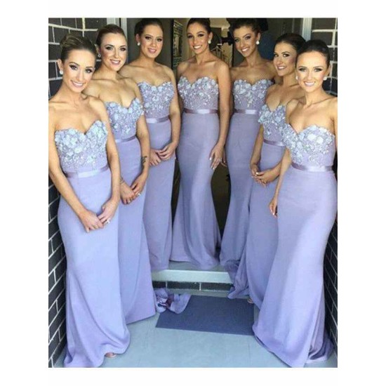 Gorgeous Sweetheart Sleeveless Hand-Made Flower Bridesmaid Dresses