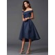 Charming Off-the-Shoulder Sleeveless High Low Satin Bridesmaid Dresses