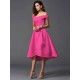 Charming Off-the-Shoulder Sleeveless High Low Satin Bridesmaid Dresses