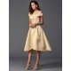 Charming Off-the-Shoulder Sleeveless High Low Satin Bridesmaid Dresses